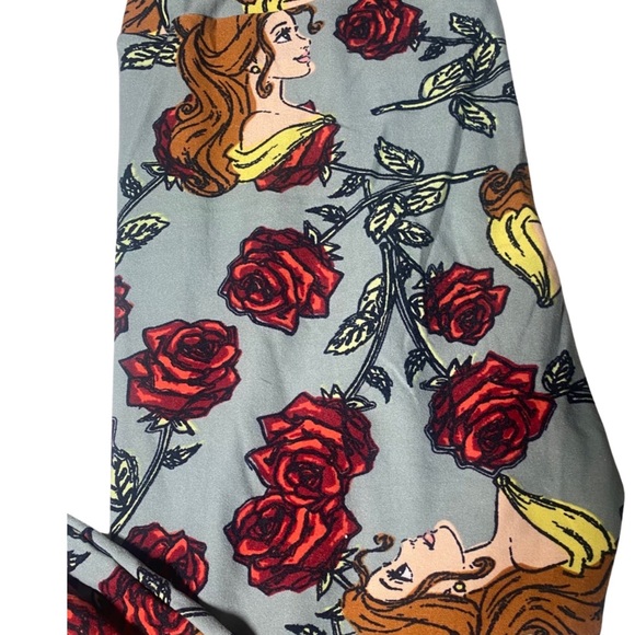 - LuLaRoe Disney Beauty and the Beast Belle Rose Leggings Size O/S - Picture 3 of 3